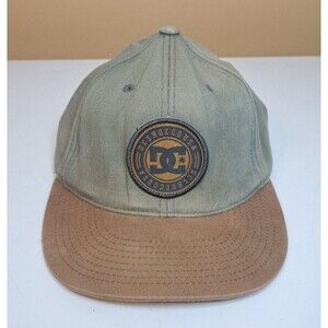 DC Shoe Co USA Snapback Hat Cap OSFM Green Brown Skateboard Flat Bill Unisex